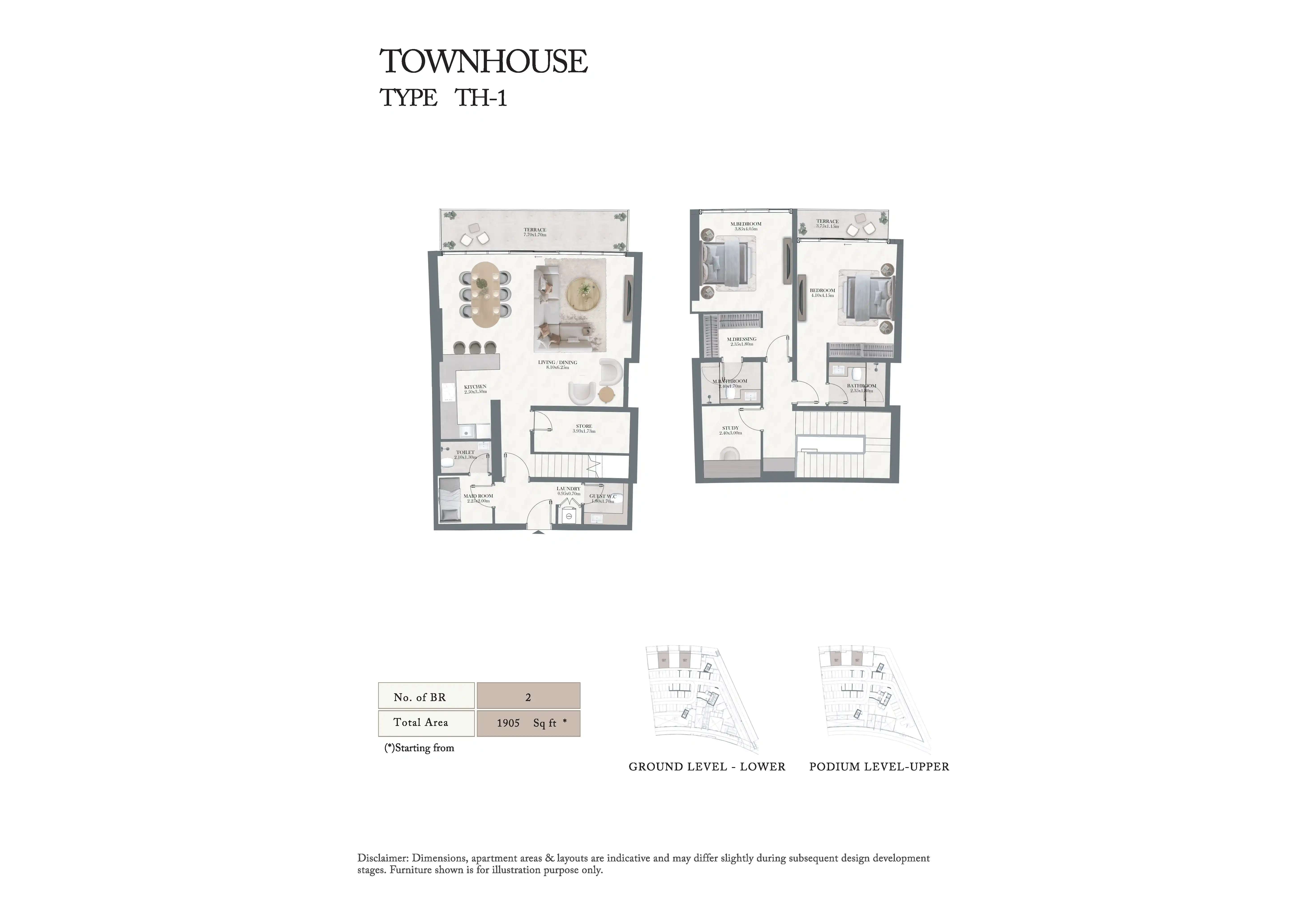 2 Bedroom Townhouse Floor Plan