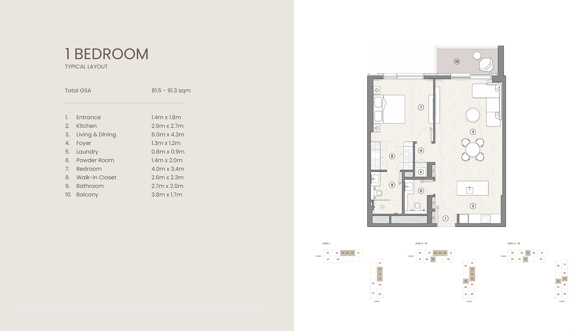 1 Bedroom Floor Plan