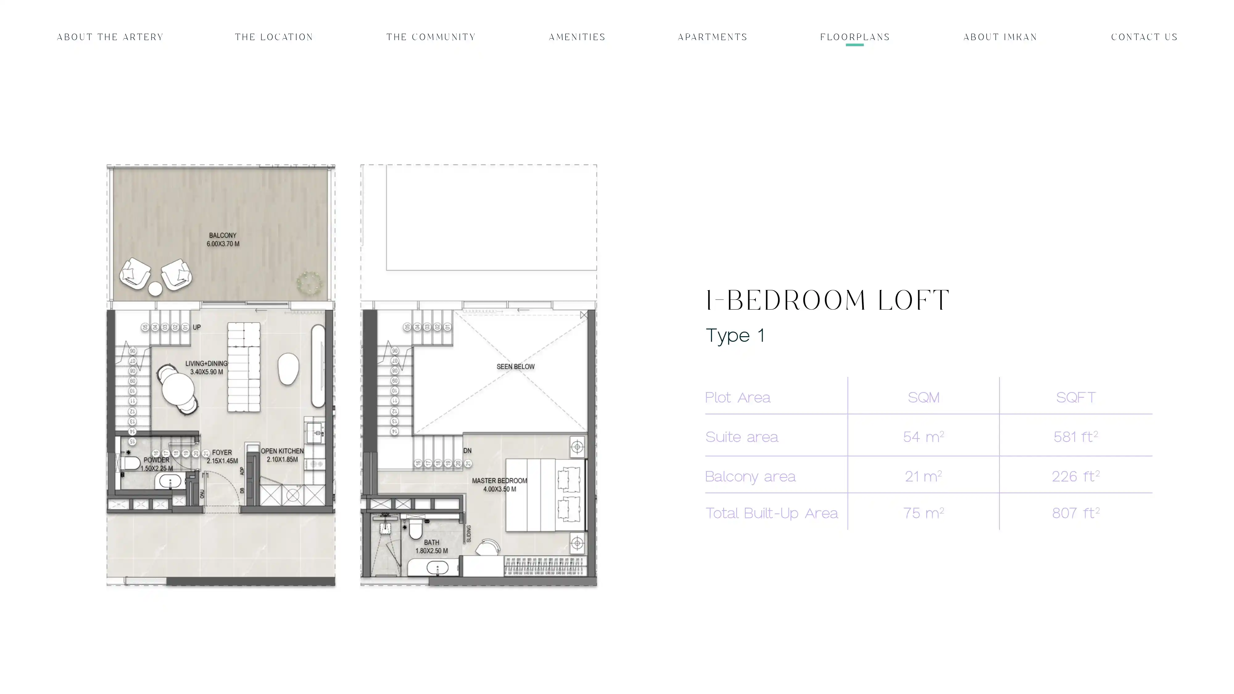 1 Bedroom Loft Floor Plan