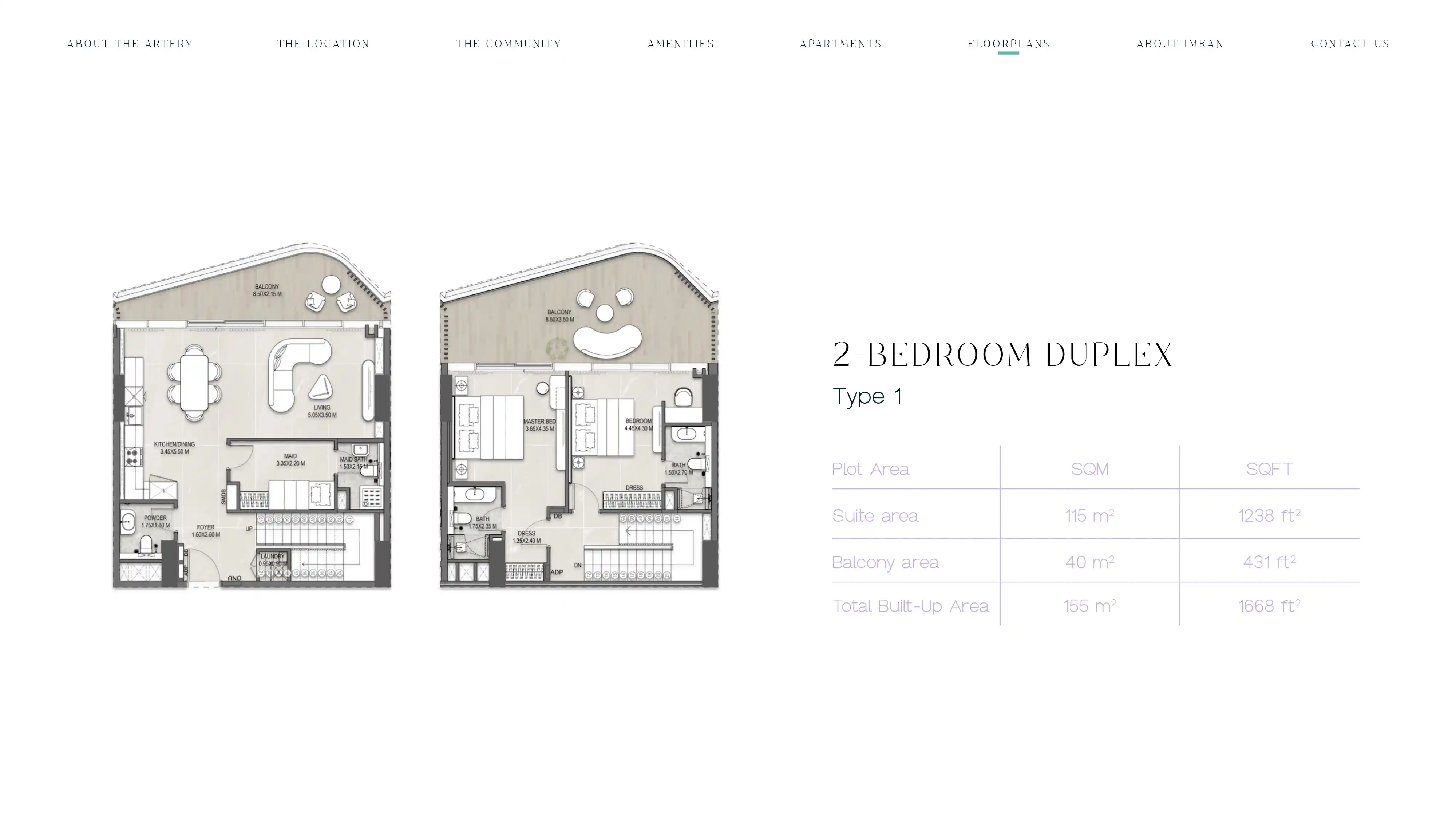 2 Bedroom Duplex Floor Plan