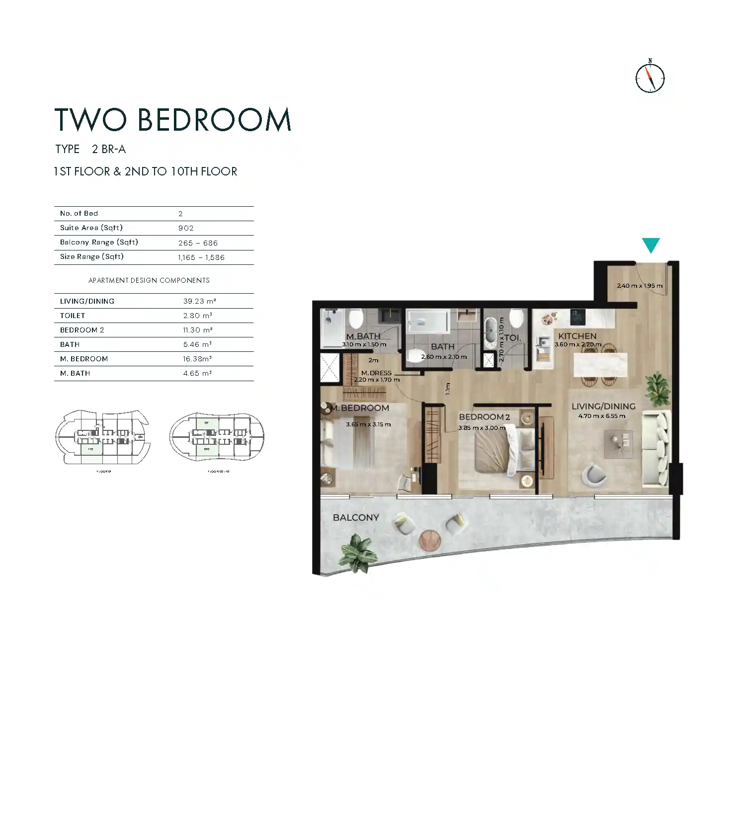 2 Bedroom Apartment Floor Plan