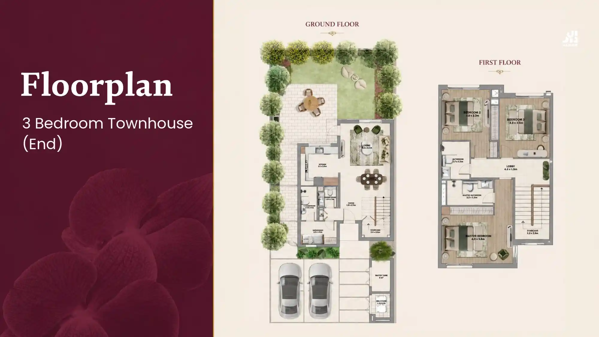 3 Bedroom Townhouse End Floor Plan